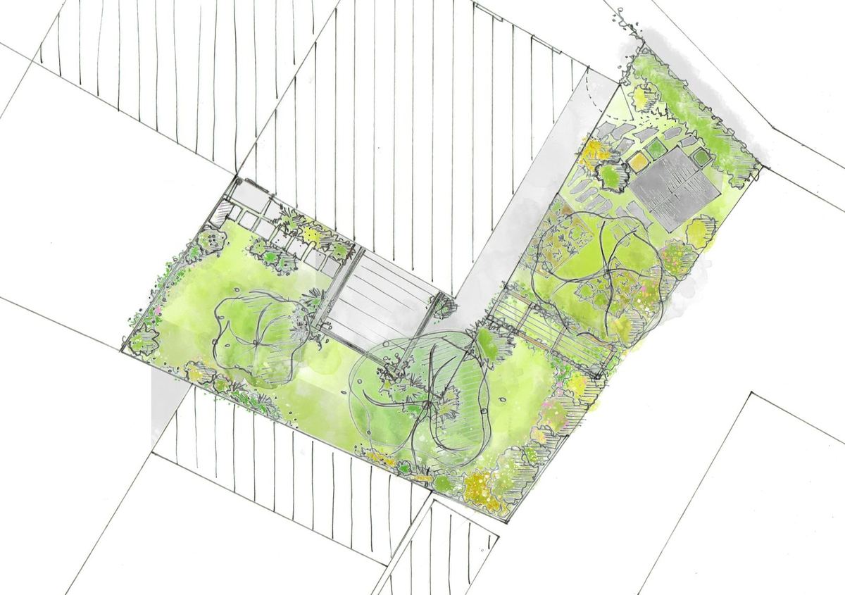 Plan aquarellé du Cocon Nourricier, Angers